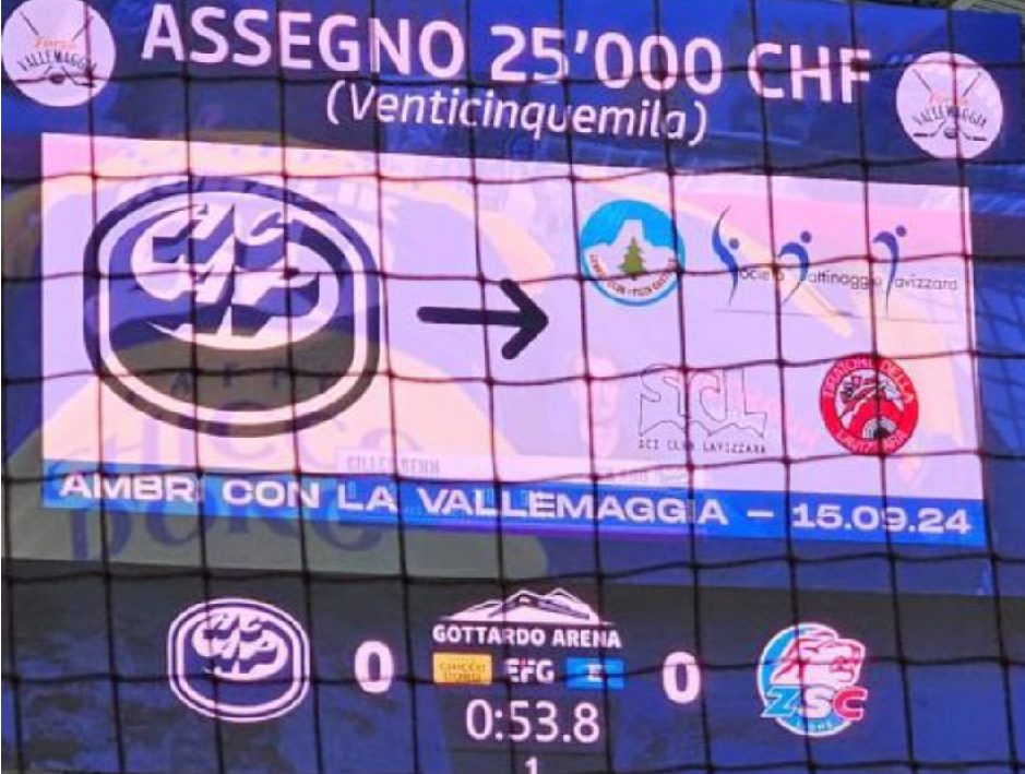 Grazie HCAP per il prezioso sostegno alle società sportive dell’alta Vallemaggia.